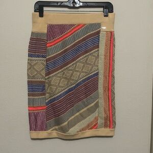 Escada Beige and Multicolor Knit Pencil Skirt
